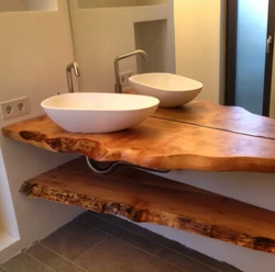 Wooden countertops for bathtub photo
