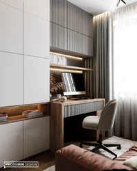 Living room office interior design photo