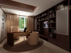 Living room office interior design photo