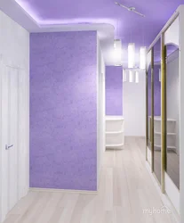 Lilac color in the hallway interior