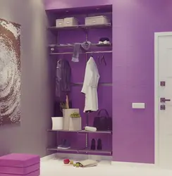 Lilac color in the hallway interior