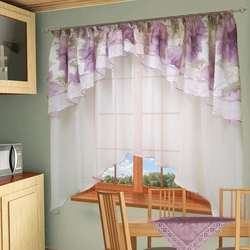 Curtain design for the kitchen in a modern style, short