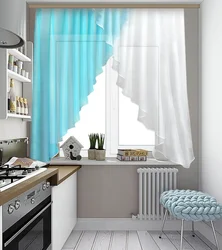 Curtain design for the kitchen in a modern style, short