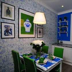 What wallpaper for a blue kitchen photo