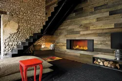 Apartment interior with natural stone