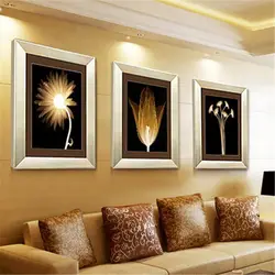 Müasir üslubda fotoşəkildə oturma otağının divarındakı panel