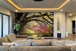 Panel on the wall in the living room in a modern style photo