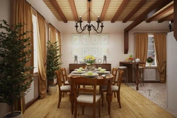 Kitchen dining room design in a country house