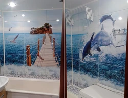 Photo of bathtub with 3D panels