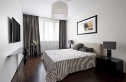 Bedroom design with brown floor