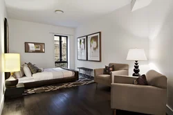 Bedroom design with brown floor