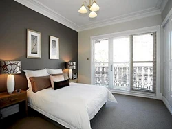 Bedroom design with brown floor