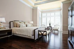 Bedroom design with brown floor