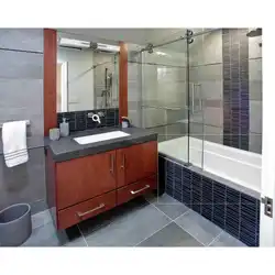 Glass partitions for bathroom sliding photo