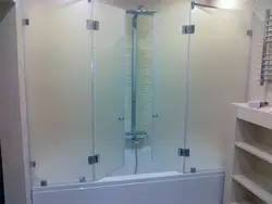 Glass partitions for bathroom sliding photo