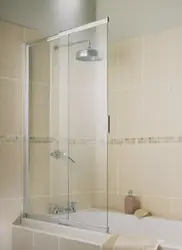 Glass partitions for bathroom sliding photo