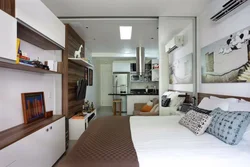 Studio apartment design 27 sq m with one window