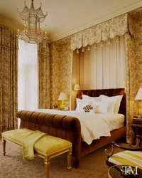 Golden bedroom interior photo