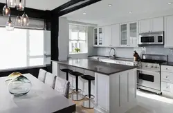 Island In The Interior Of The Kitchen Living Room Photo