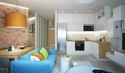 Photo interior kitchen living room economy