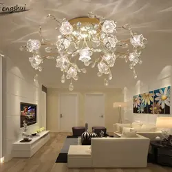 Salon foto interyerində asma tavanlar üçün tavan çilçıraqları