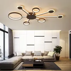 Ceiling chandeliers for suspended ceilings in the living room photo interior