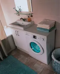 Installing a washing machine in the bathroom photo