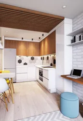 Slats in the interior of the kitchen living room on the wall