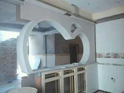 Фота кухні зробленыя з гіпсакардону