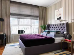 Roman blinds in a modern bedroom interior