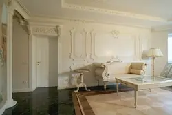 Interyerdə qonaq otağı dizaynı foto stükko