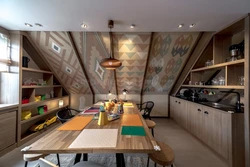 Sloping ceiling kitchen design
