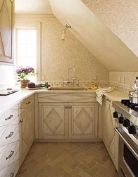 Sloping ceiling kitchen design