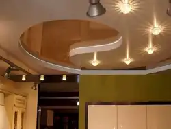 Suspended ceilings for the kitchen design with lighting photo in the interior