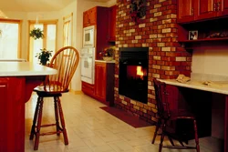 Fireplace In The Kitchen Interior Photo