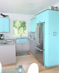 Photo Of Small Blue Kitchen