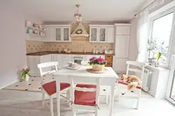 Бежевая кухня прованс в интерьере