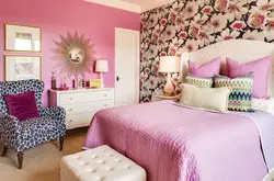 Plain wallpaper for walls photo in the bedroom interior