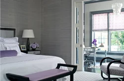 Plain wallpaper for walls photo in the bedroom interior