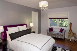 Plain wallpaper for walls photo in the bedroom interior