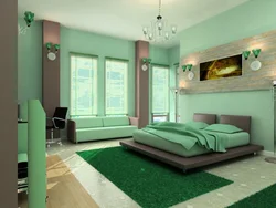 Bedroom In Mint Color Design Photo