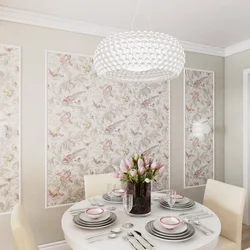 How to wallpaper a kitchen with two types of wallpaper photo