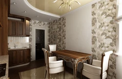How to wallpaper a kitchen with two types of wallpaper photo