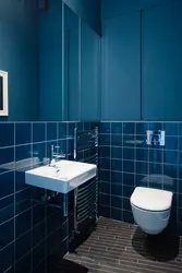 Bathroom Design With Blue Floor