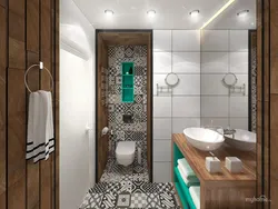 Scandinavian bathroom design with toilet