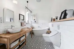 Scandinavian bathroom design with toilet