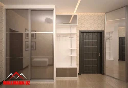 Hallway design in a small apartment with a wardrobe