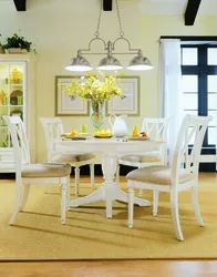 Light chairs in the kitchen interior