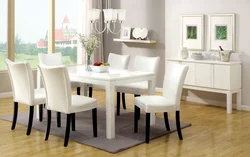 Light chairs in the kitchen interior