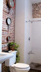 Brick tiles in the bathroom photo